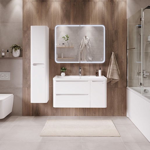 Grossman Тумба с раковиной Адель 90 подвесная белая – фотография-6